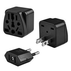2 Pack EU to US Plug Adapter, UK to US Plug Adapter, UK,AU,CN,JP,Asia,Italy,B…