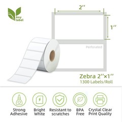 Direct Thermal Labels 2×1″ for Barcodes & Shipping – 24 Rolls, 1300 Labels/Roll