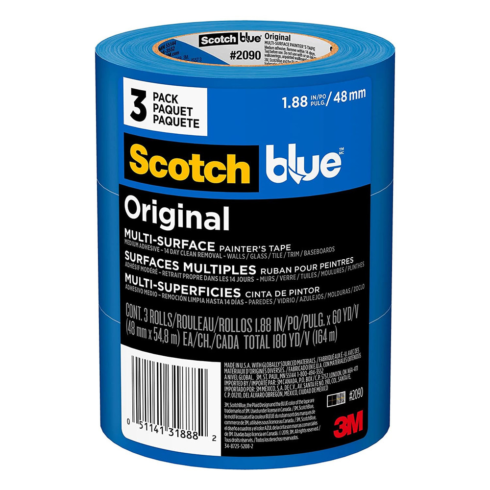 Scotchblue Painter’S Tape, Multi-Use, 1.88-Inch by 60-Yard, 3-Roll