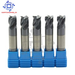 5Pcs 4 Flute 1/2″ x 5/8″ x 3″ Double End Solid Carbide End Mills – AlTiN Coated