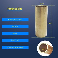 8pcs 1‑3/4in Bronze Leaf Spring Bushing Kit 9/16in ID Trailer Accessories Fit
