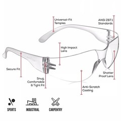 12 Pair Safety Glasses Protective Goggle Clear Lens Eyewear Anti Scratch Work US