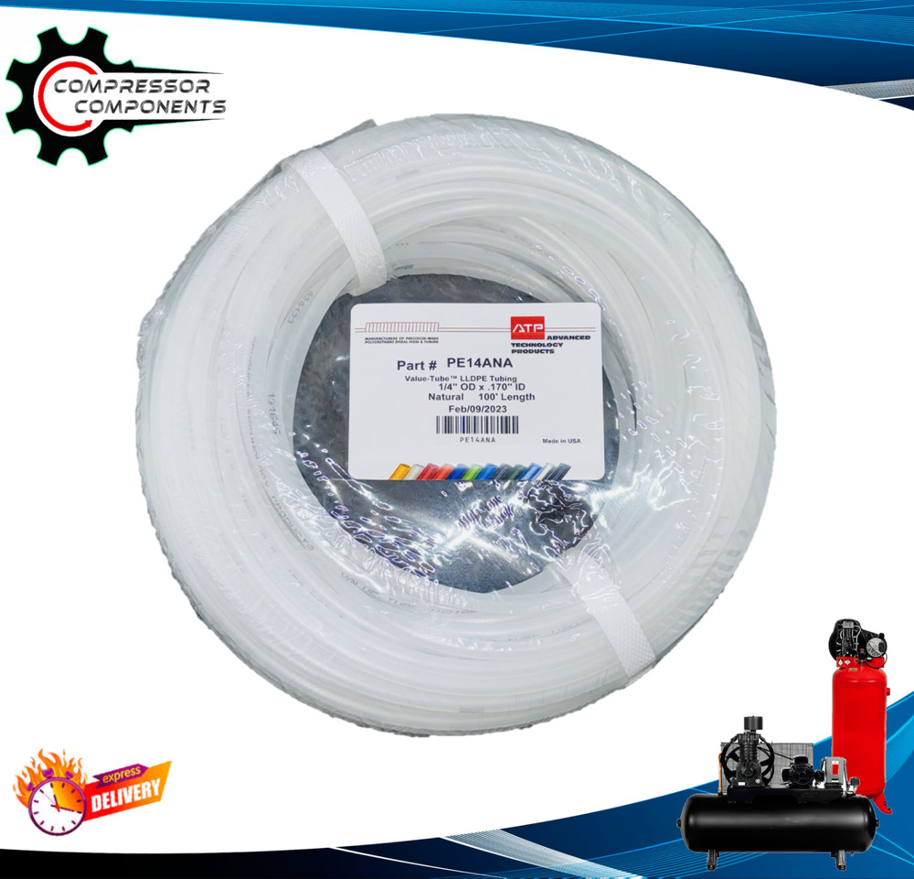 ATP 1/4″ Poly Tubing / Polyethylene Tubing / .170 ID x 1/4″ OD / 100-Ft Roll