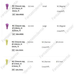 Dental Closure Cap Healing RC NC Cover Height 0/0.5mm Ti Fit Straumann ITI BL