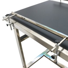Electric PVC Belt Conveyor 59×31.5” Double Guardrails Speed 5-18m/min 110V New