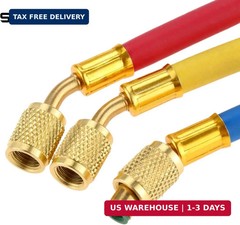3pcs AC Charging Hoses with Ball Valves 1/4″ SAE for R134A R410A R22 R12 HVAC