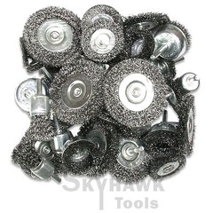 40-PC Wire Wheel Cup Brushes Assortment box lot Crimped Metal Grinding 1/4 Shank
