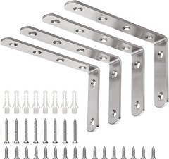 Set of 4 Heavy Duty L Brackets, 5″ x 3″, for Easy Installation & Support