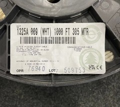 BELDEN BRAND NEW CABLE-1325A 009 1000–Two Pairs-Shielded-Plenum-White-1000’ Reel