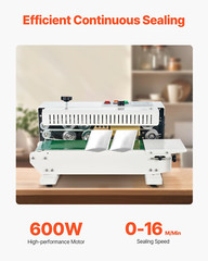 Continuous Bag Band Sealing Machine, 0.24-0.47 In/6-12 Mm Seal Width, Horizontal