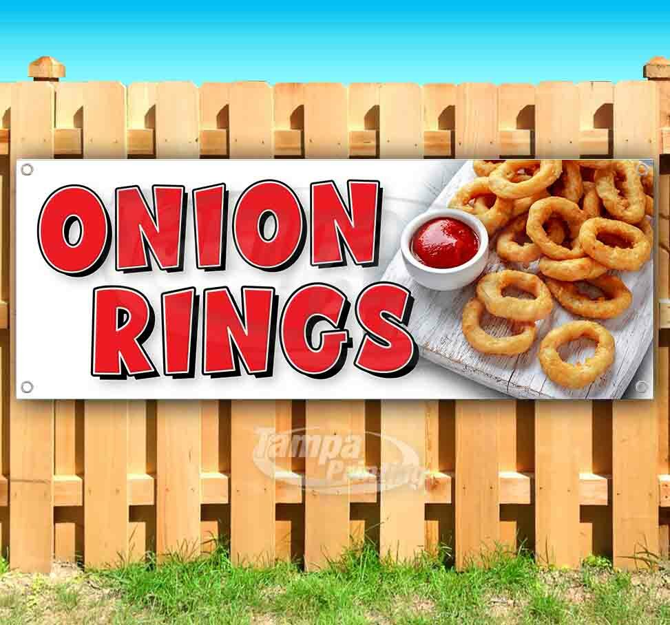 ONION RINGS Advertising Vinyl Banner Flag Sign CARNIVAL FAIR FOOD