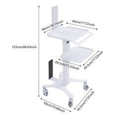 Adjustable Rolling Computer Cart for Home, Office & Medical Use
