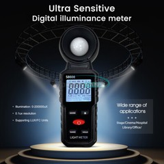 Light Meter Digital Illuminance Meter Luxmeter Luminometer Photometer 200000Lux