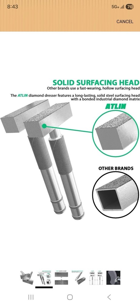 ALTIN Grinding Wheel Dressing Tool 36 & 120 Grit Diamond Wheel Dresser