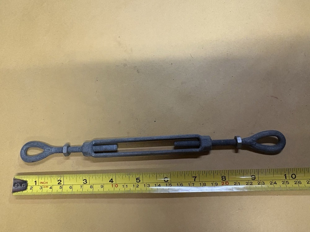 Turnbuckle for Wire Rope Cable, 3/8” X 8” Over All Length Nos Galvanized F