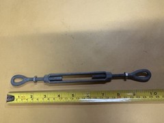 Turnbuckle for Wire Rope Cable, 3/8” X 8” Over All Length Nos Galvanized F