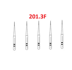 Premier Dental TWO STRIPER Diamond 201.3F Interproximal Trimmer Fine Burs 5/Pk