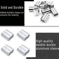 Pack of 50 Aluminum Crimping Loop Sleeve Cable Crimp for 1/4 inch Diameter Do…