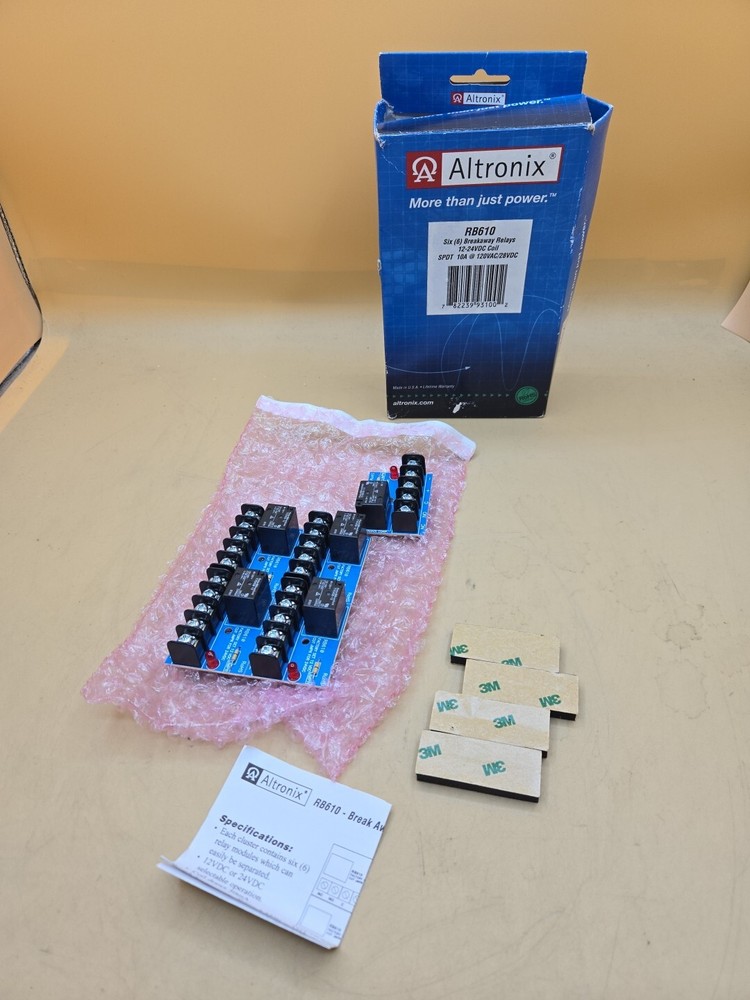 Altronix RB610 Relay Module, Breakaway, 6 -12/24VDC SPDT 10A -120VAC/28VDC