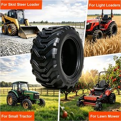 Set 2 18×8.50-10 Skid Steer Tires 18×8.5×10 8 Ply SKS Industrial Loader Tubeless
