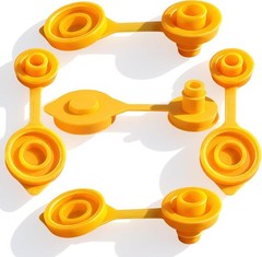 5-Pack Gas Can Vent Cap Kit – Yellow Vent Plugs for Old Style Water & Gas Jug…