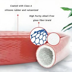 Silicone / Fibreglass Fire Sleeving Protective Heat Shield Sleeve 4mm to 100mm