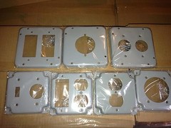 4″ Square Finished Industrial Electrical Box Cover Standard Duplex Receptacle