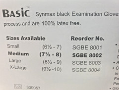 2 boxes Basic Vinyl Synmax Exam Gloves Latex Free,Size M 200 Count-Black Color