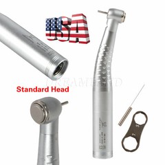Dental Fiber Optic LED Push Handpiece Standard Head Turbine Fit 1/5/10