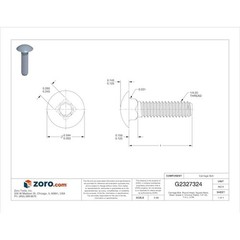 Carriage Bolt, Round Head, Square Neck, Steel, Grade 5, Chrome Plated, 1/4″-20,