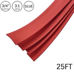 3:1 Heat Shrink Tube – 3/4″ Red Dual Wall Marine Adhesive Glue Lined Waterproof