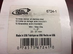 6724-1 Ideal Tridon #24 (Min 1″- Max 2″) Stainless Steel Hose Clamp, Box of 10