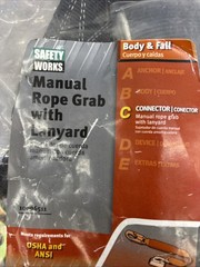 Safety Works Manual Rope Grab With Lanyard, Connector, 6ft. 900 lbs {H}
