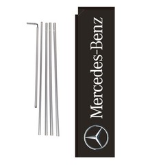 Mercedes-Benz Dealership 15′ Advertising Rectangle Banner Flag w/ pole+spike