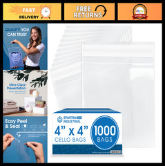 Clear Self-Sealing Cellophane Bags 4″x4″ (1000 Count) Resealable Treat Bags for