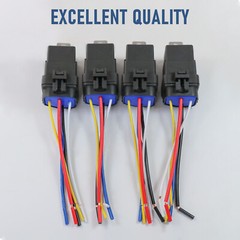 Waterproof 5 Pin 12V 40 Amp Relay & Socket W/ 5″ 12 Gauge Wire Pigtail Harness