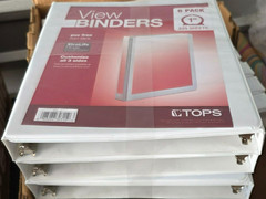 TOPS 3 Ring Non-Stick View Binder, 1″ Round Ring, White, 6 ct – TOP91125