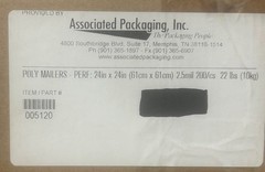 POLY MAILERS-PERFORATED, 24×24, 2.5 mil, 200 PER CASE