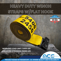 USA Heavy Duty 4″ x40′ Winch Strap Flat Hook Flatbed Truck Trailer Farm Tie Down