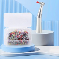 100pcs Dental Nylon Bowl Polishing Polisher Prophy Flat Type Colorful Brushes