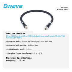2.4mm NMD Female to 2.4mm NMD Male Precision Flexible VNA Test Cable, DC – 50GHz