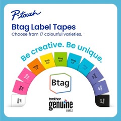 Brother Genuine Btag Black Print On Yellow Label Tape 12Mm 0.47In 13.1Ft