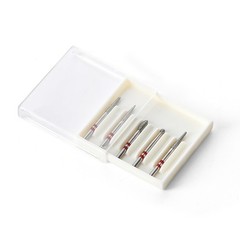 5pcs Dental Diamond Zirconia Cutting Burs Kit FG 1.6mm Fit High Speed Handpiece