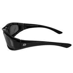 Birdz Eyewear Oriole Padded Motorcycle Glasses Black Frame Polarized Smoke Lens