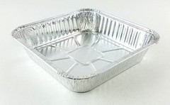 9″ Square Cake Foil Pan w/Clear Dome Lid 25 Sets -Disposable Aluminum Baking Pan