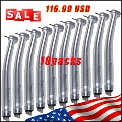 10pcs NSK PANA MAX Style Dental High Speed Handpiece Turbine Push Button 4 Hole