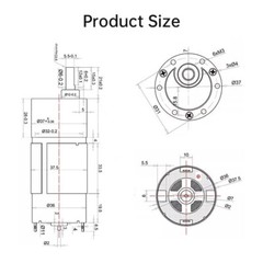 JGB37-555 Reduction Gear Motor DC 12V 24V Reversible High Torque Metal Gearbox
