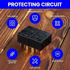 4 Pack Power Relay Assembly Compatible for Honda Accord Civic CR-V MDX 12V