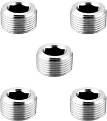 Corrosion-Resistant 304 Stainless Steel Hex Countersunk Pipe Plugs – 5 Pack