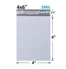 200 Poly Mailers Shipping Bags 50 Each Size 4×6” 5×7” 6×9” 7.5×10.5” 2.5MIL